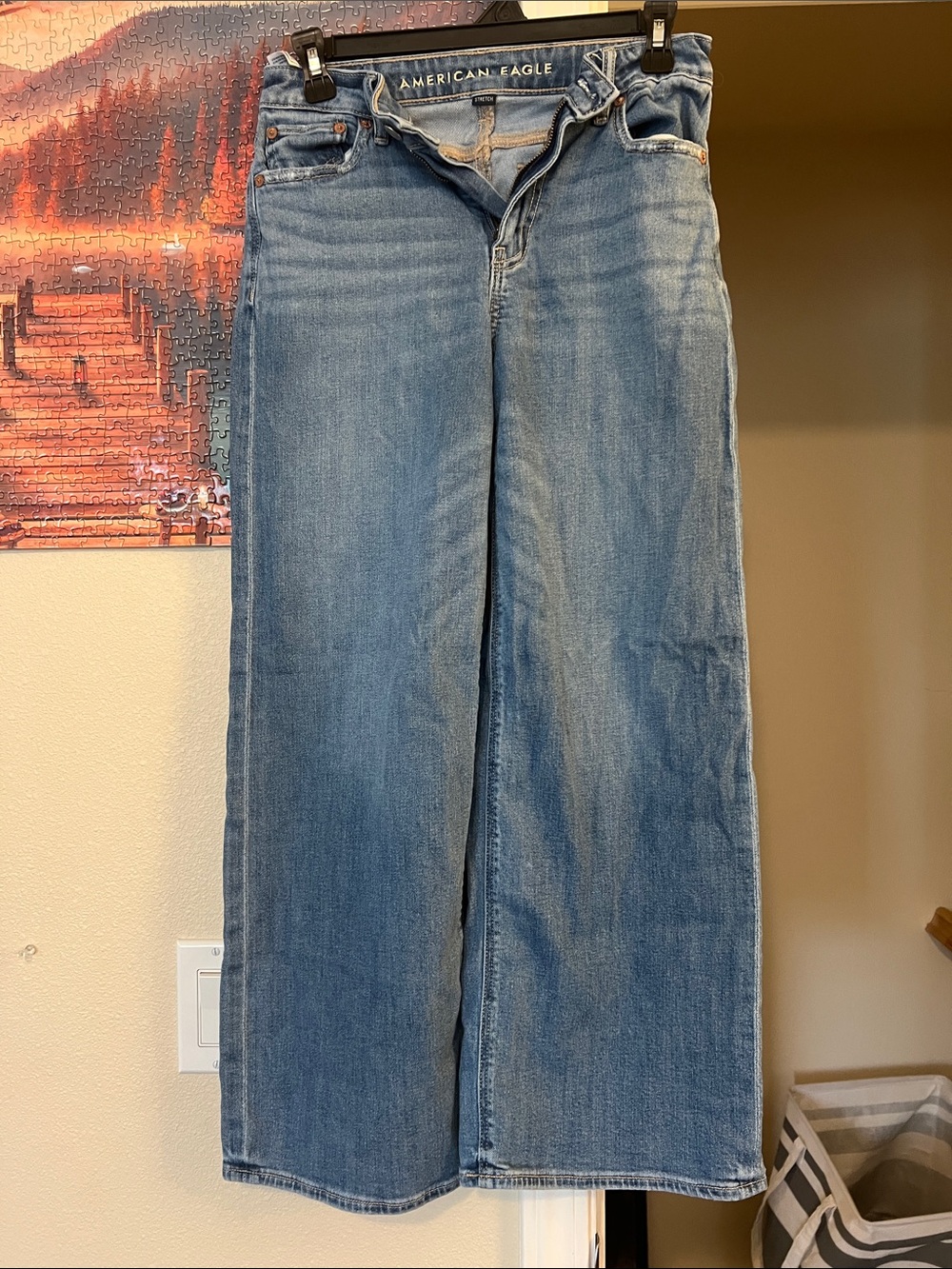 American Eagle Outfitters Light Blue Wide Leg Jeans